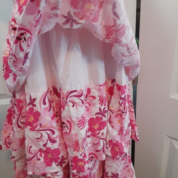 INC Concepts Marleney Garden pink tiered skirt made for Macy's - Picture 4 of 10